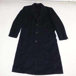Gian Franco Ruffini Women's Overcoat Size 42 Long Navy Blue Wool Cashmere Coat